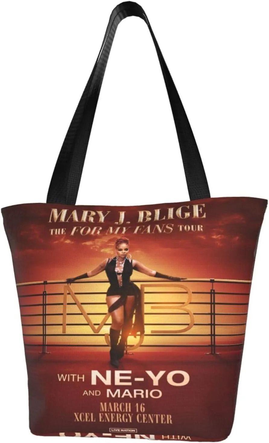Mary J Musics Blige Shoulder Bag, Customized Shopping Tote Portable Canvas Bag