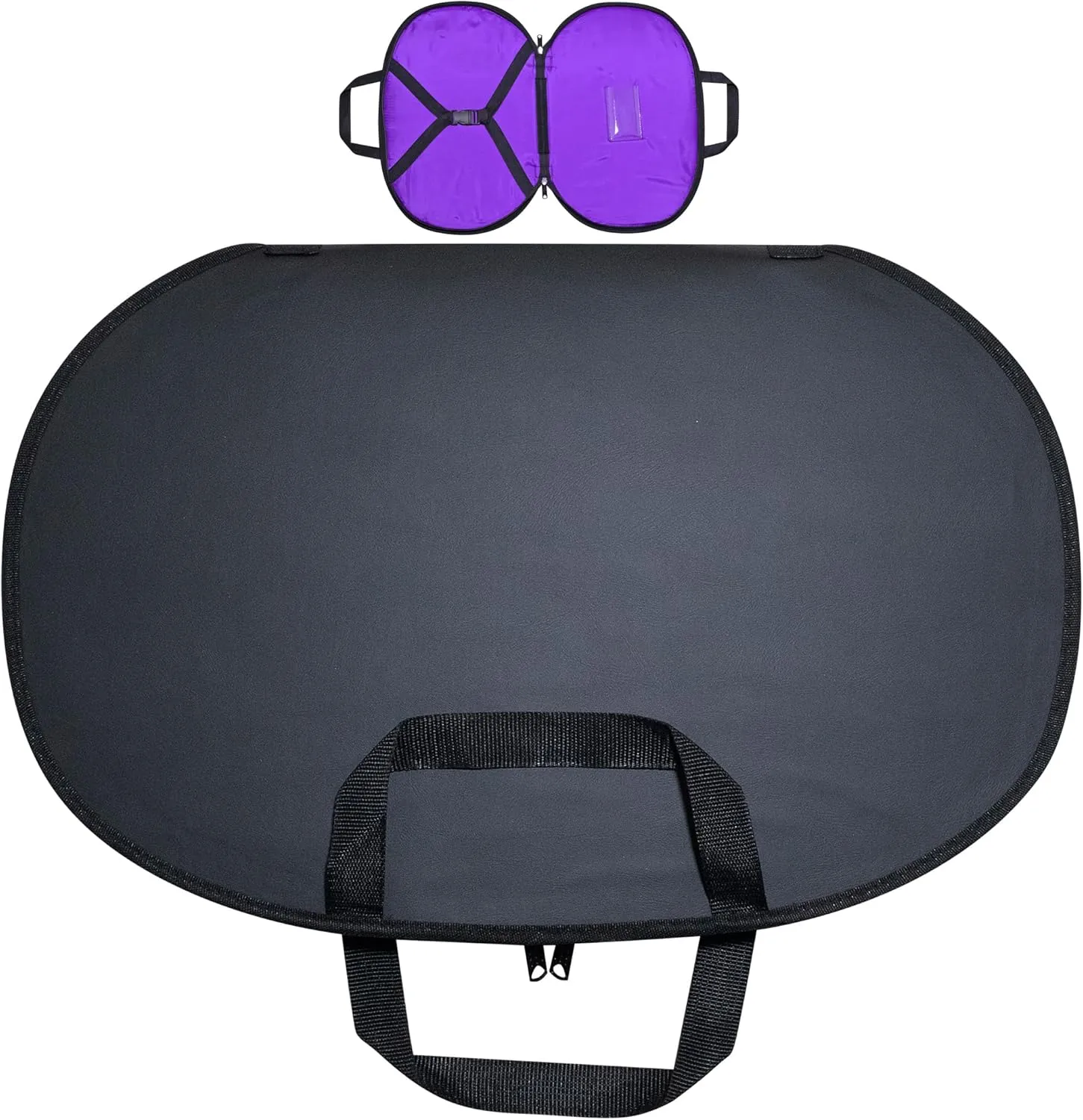 Masonic Chain Collar Case Black Imitation Leather – Purple lining, Freemason Carrying Bag