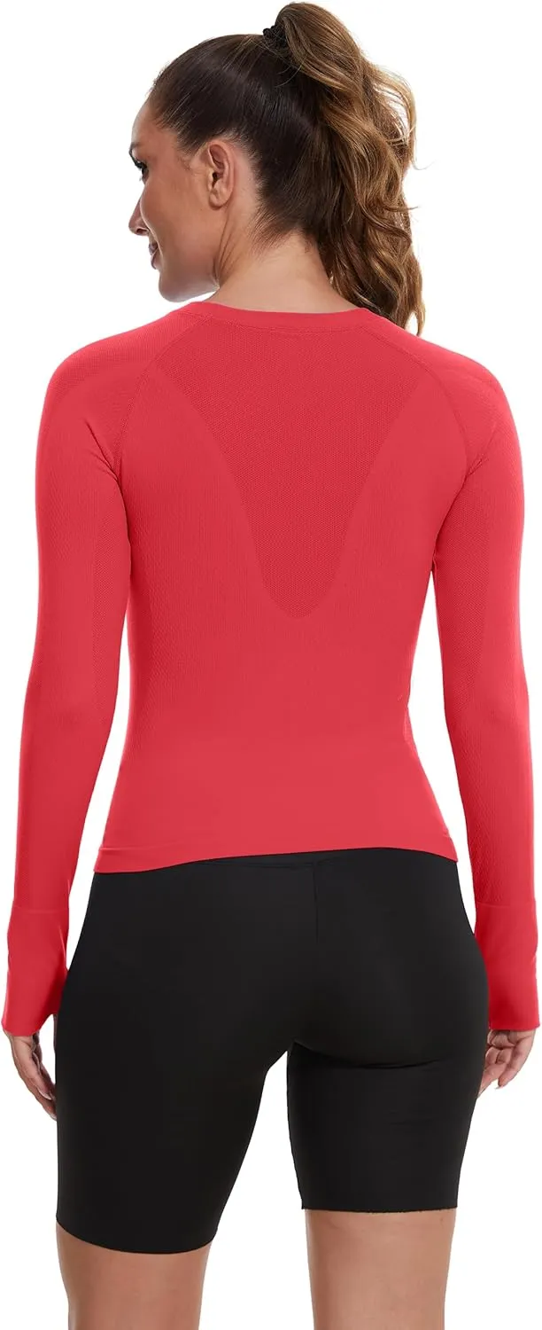 MathCat Seamless Workout Shirts for Women, Long Sleeve Workout Tops for Women, Yoga Sports Athletic Gym Tops