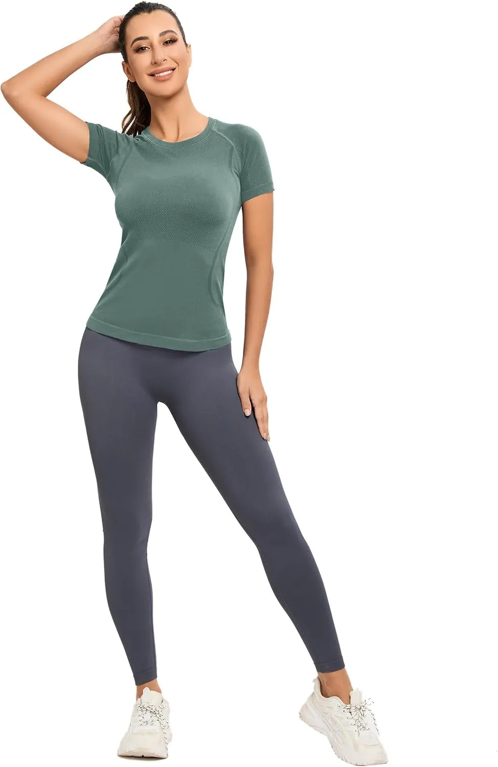 MathCat Workout Shirts for Women, Workout Tops for Women, Yoga Short Sleeve Shirts Soft Seamless Gym Shirts