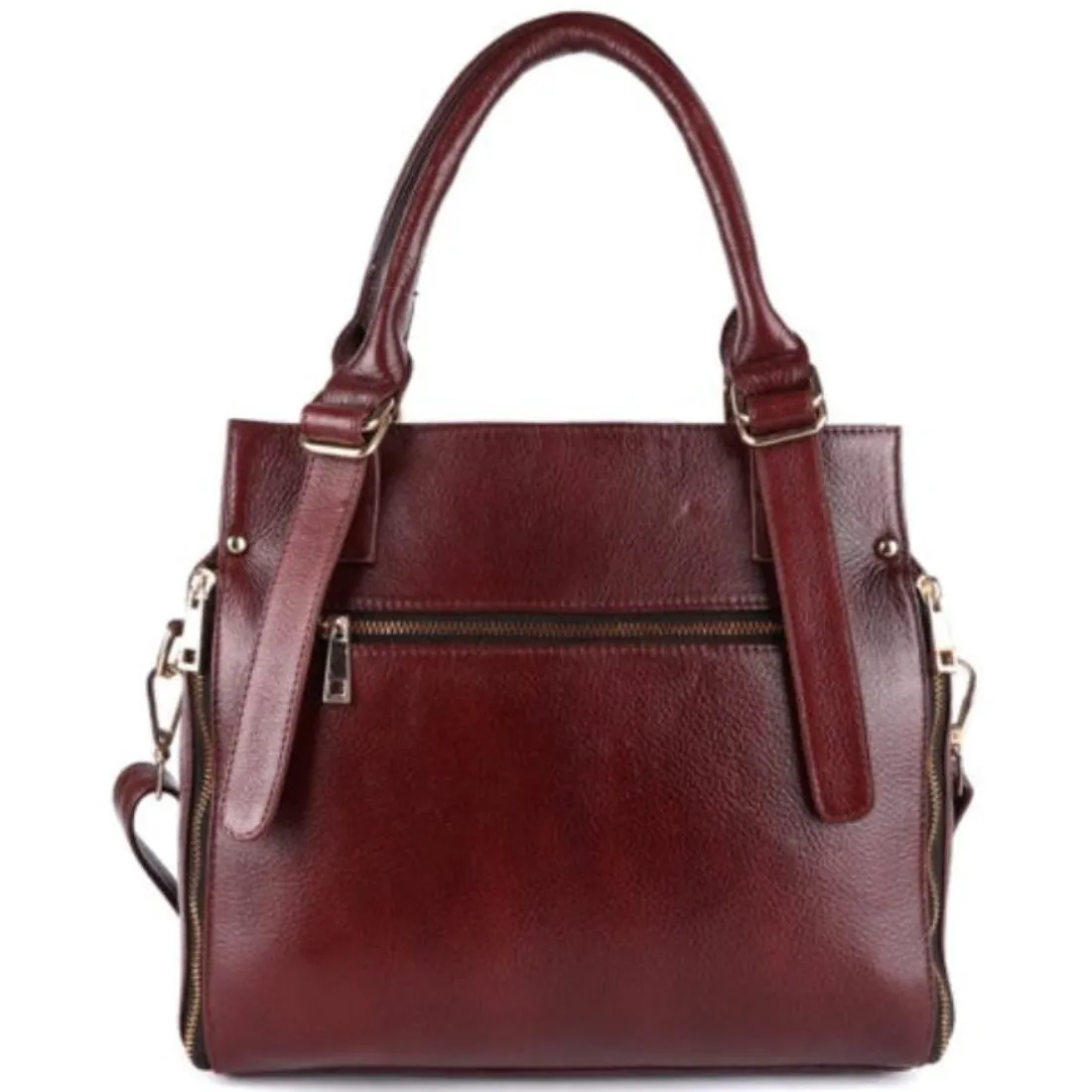 MaxiCarry Multi-Compartment Leather Handbag