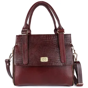MaxiCarry Multi-Compartment Leather Handbag