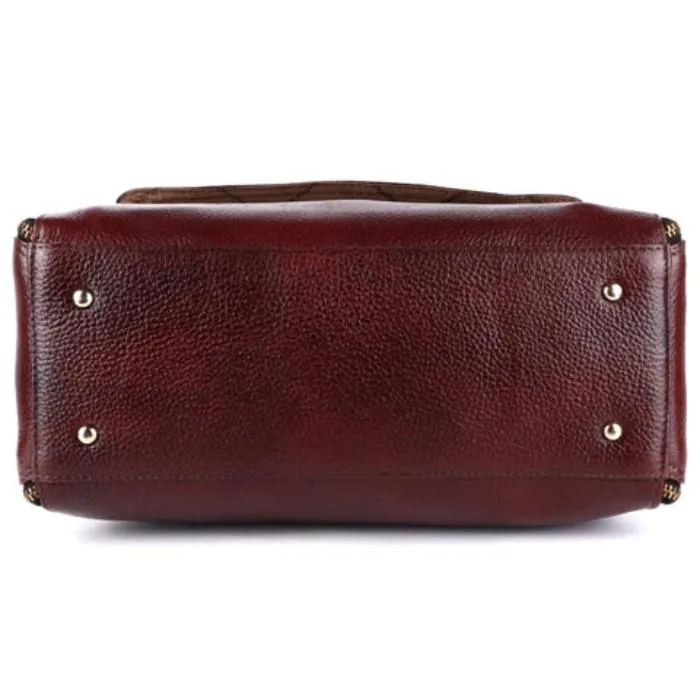 MaxiCarry Multi-Compartment Leather Handbag