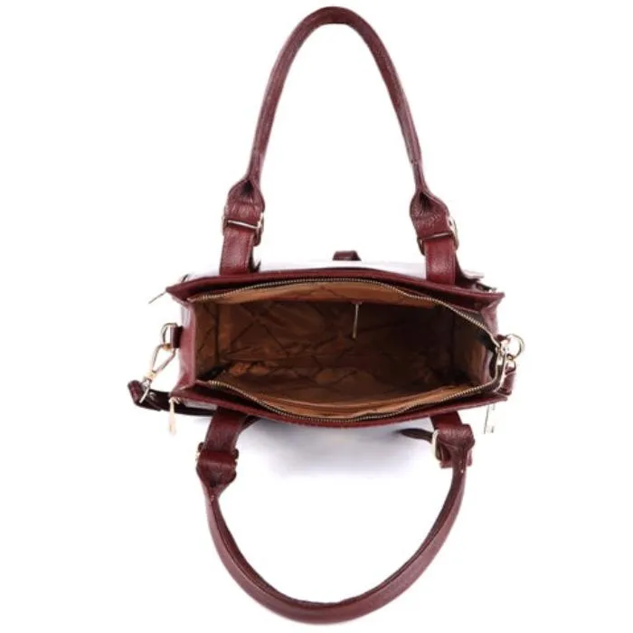 MaxiCarry Multi-Compartment Leather Handbag
