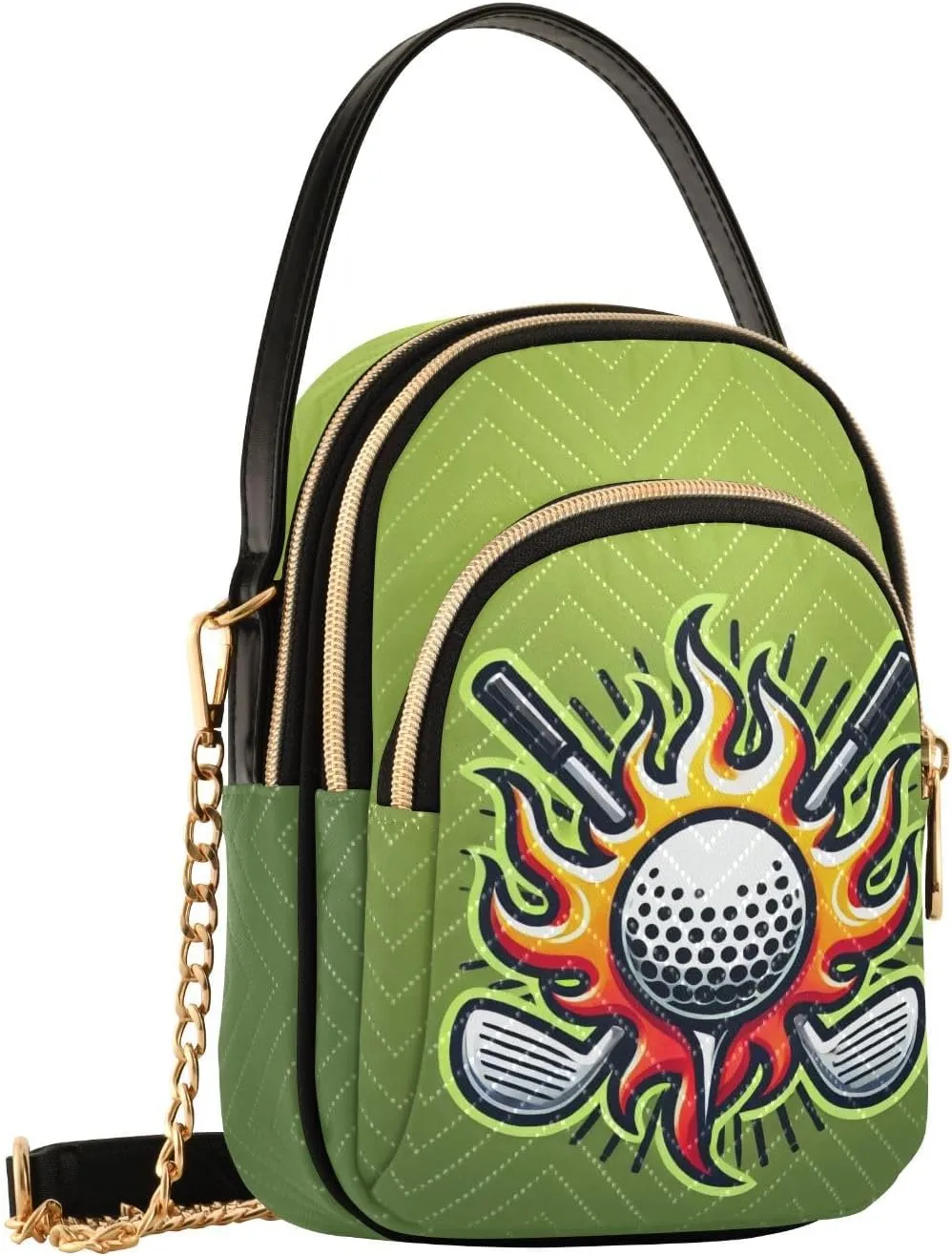 MCHIVER Golf Crossbody Bag for Women Cell Phone Purse Wallet with Removable Chain Shoulder Handbag