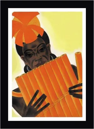 Melanesian Intervals, 1931 by Frank McIntosh - 22" x 30" Framed Canvas Art Print - Black Frame - Ready to Hang