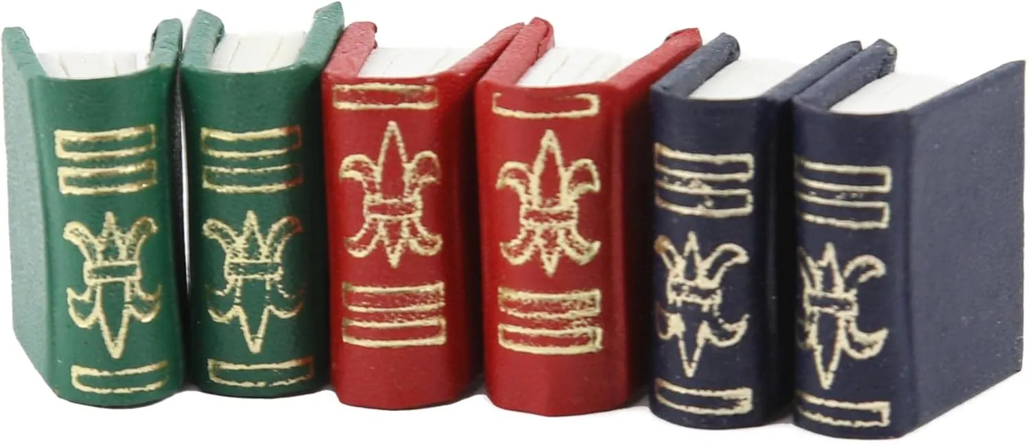 Melody Jane Dolls Houses Dollhouse Leather Engraved Cover Bound Books Country Store Shop Accessory