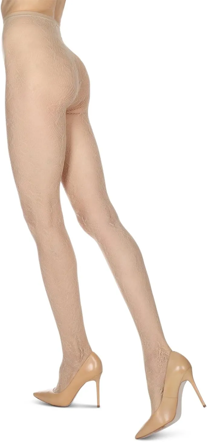 MeMoi Feminine Floral Netted Breathable Tights