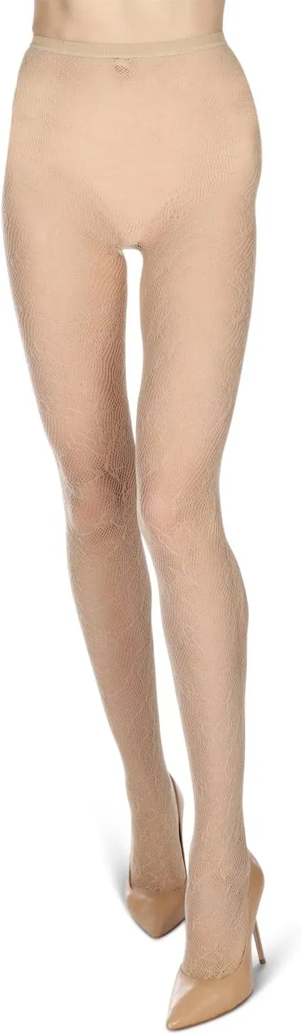 MeMoi Feminine Floral Netted Breathable Tights