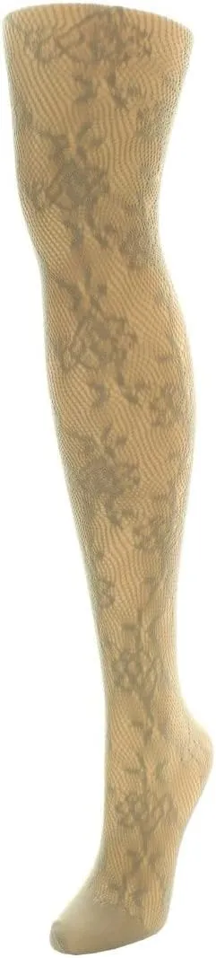 MeMoi Feminine Floral Netted Breathable Tights