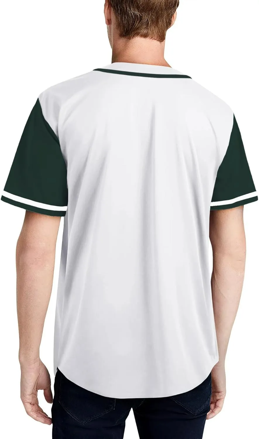 Men's Baseball Jersey Button Down Premium Hip Hop T Shirts Sports Uniform