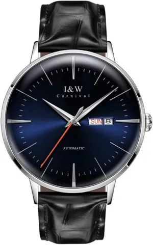 Mens Blue Automatic Mechanical Watch