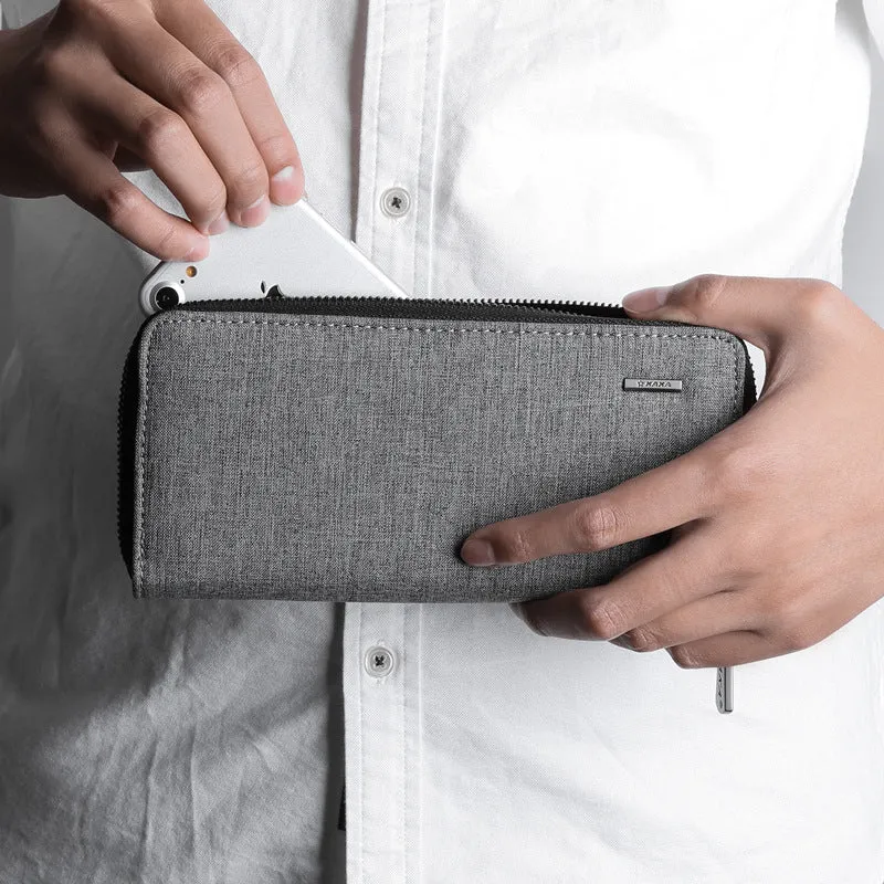 Men's Long Type Oxford Cloth Hand-held Green Simple Fashion Men's Wallets