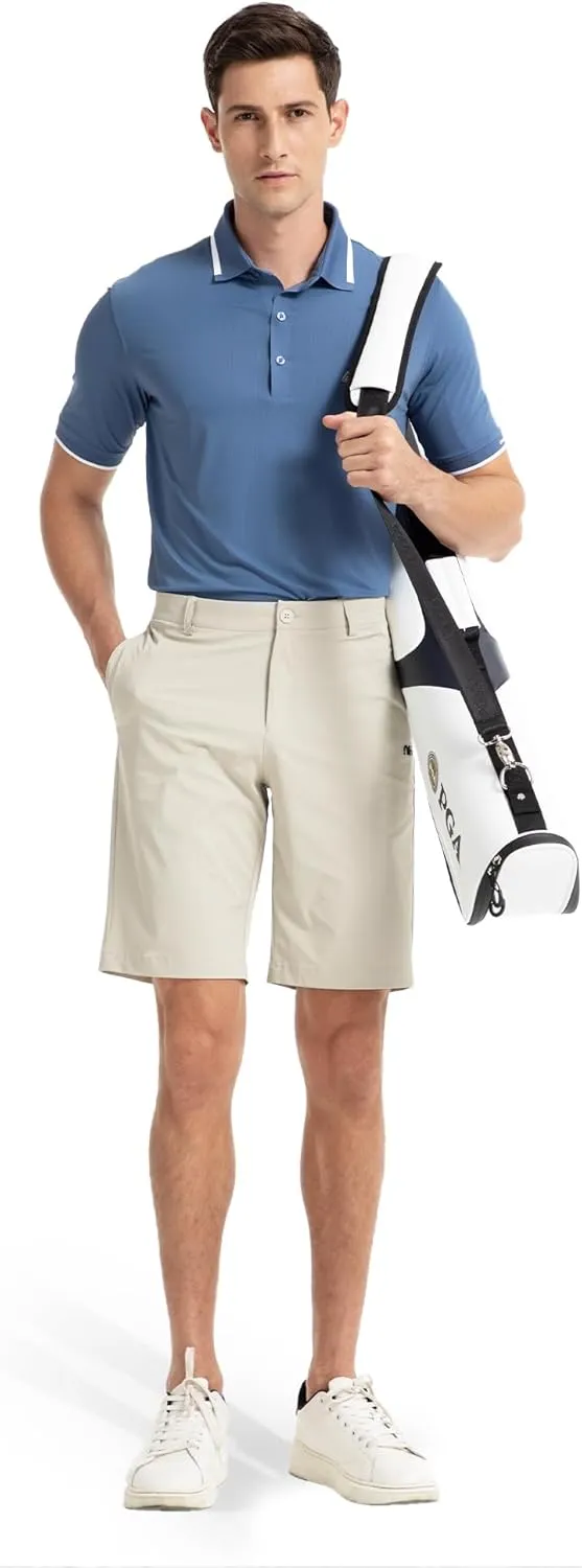 Men's Premium Golf Polo – Silky Tech Nylon, Cooling, UV-Resistant, Quick-Dry Athletic Shirt for Golf, Tennis