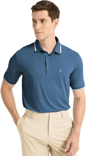 Men's Premium Golf Polo – Silky Tech Nylon, Cooling, UV-Resistant, Quick-Dry Athletic Shirt for Golf, Tennis