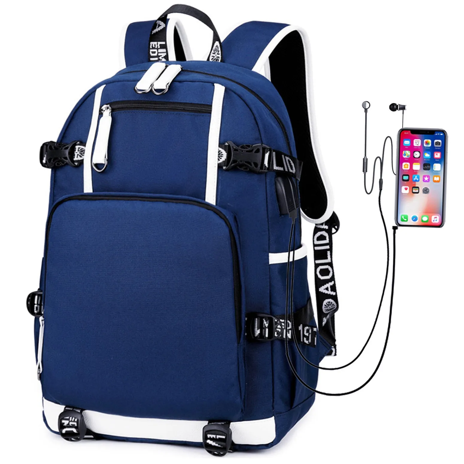 Men's Thermal Transfer Printing Large Capacity Computer Backpacks