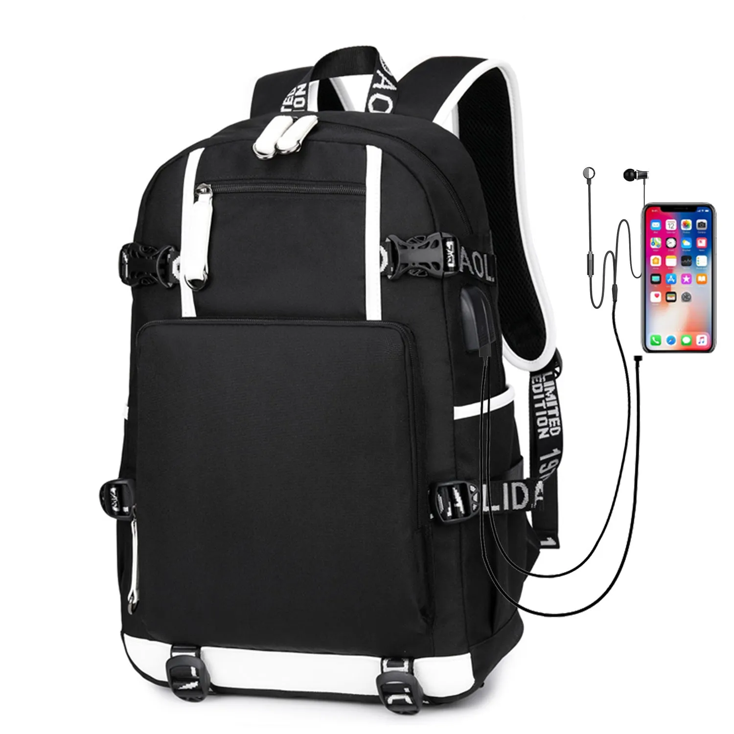 Men's Thermal Transfer Printing Large Capacity Computer Backpacks
