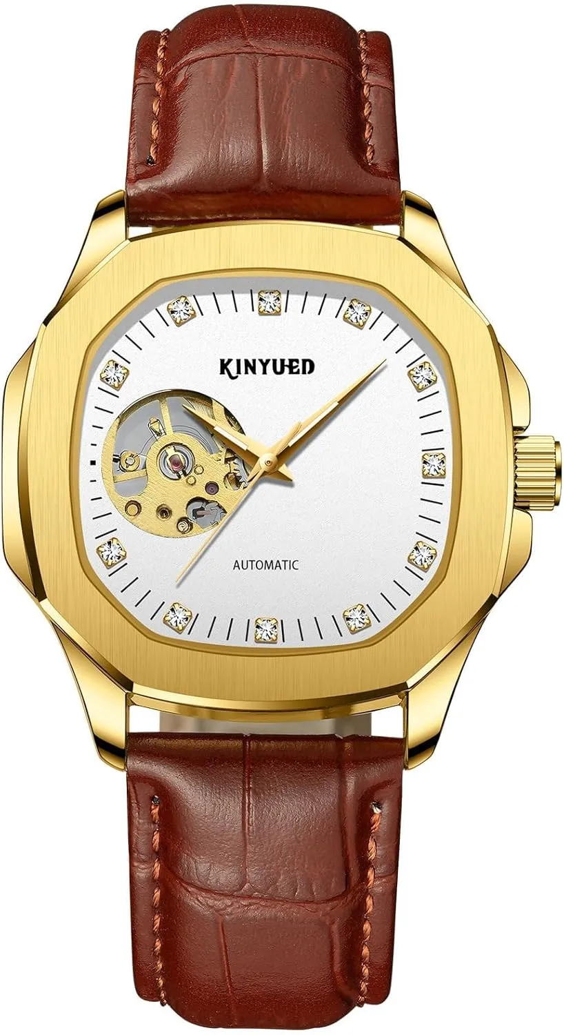 Mens Watches Military Sport Leather Male Wristwatch Luxury Skeleton Clocks Automatic Mechanical Watch Reloj Hombre