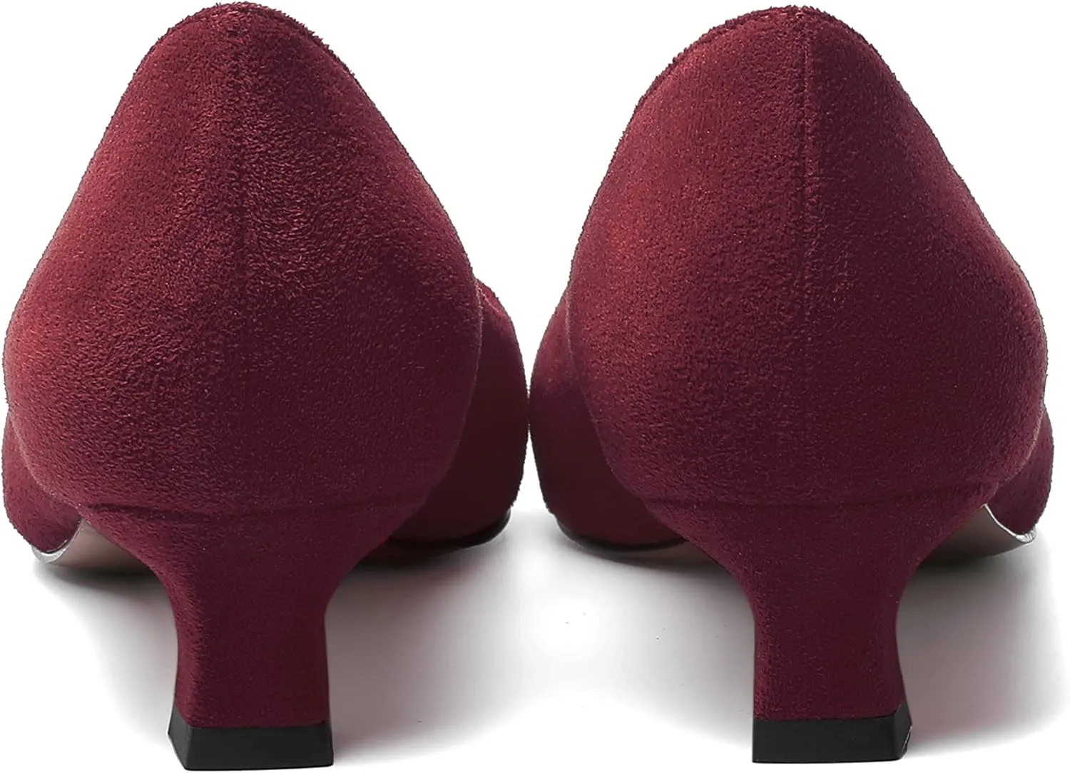 MERRORI Womens Slip On Suede Round Toe Dress Shoes Solid Casual Office Kitten Low Heel Pumps Shoes 1.5 Inch