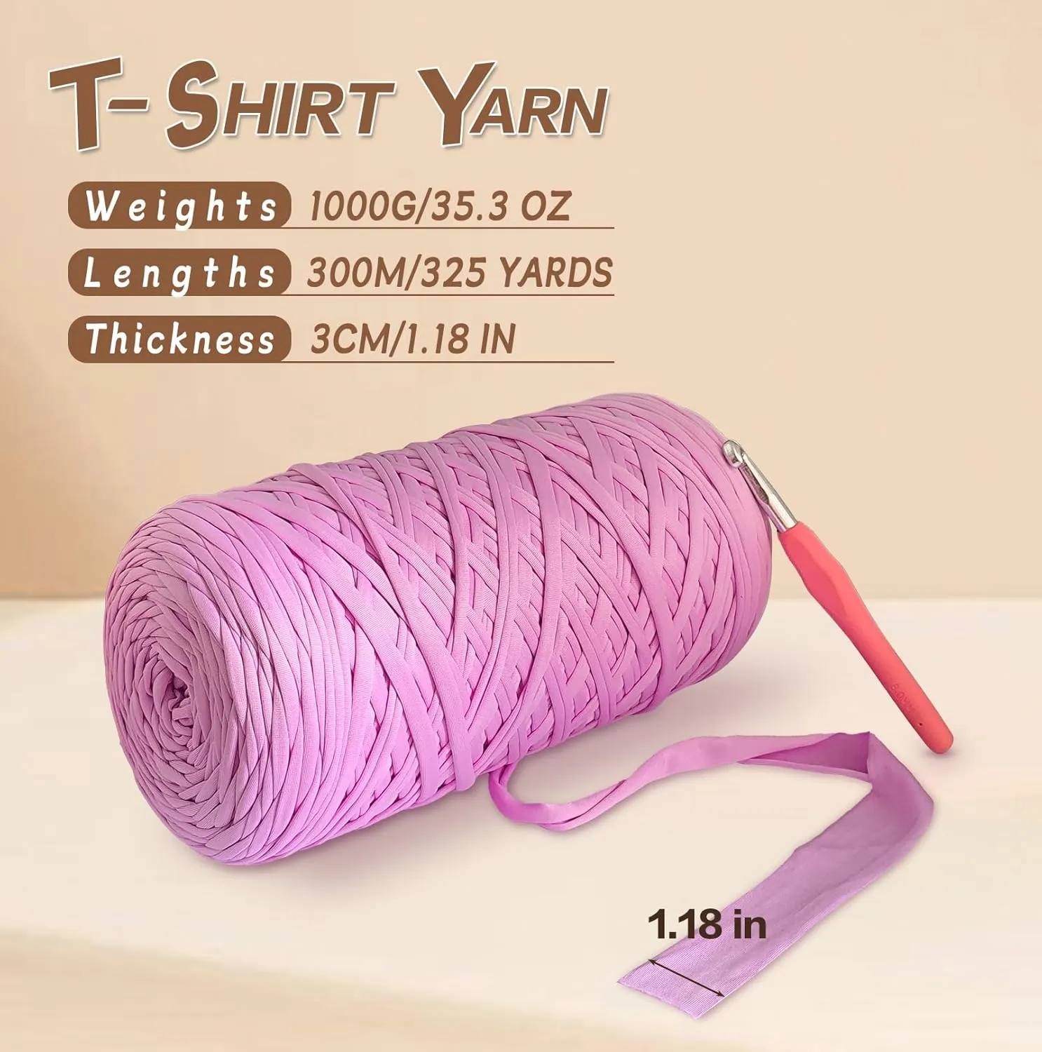 MESTOON T-Shirt Yarn Bulk for Crocheting (1000g/295YDS),Soft Elastic Tshirt Cloth for Beginner Crafts and DIY Knitting Crocheting/Bag/Basket/Coaster, Polyester Fabric Chunky Thick Yarn (1, Army Green)