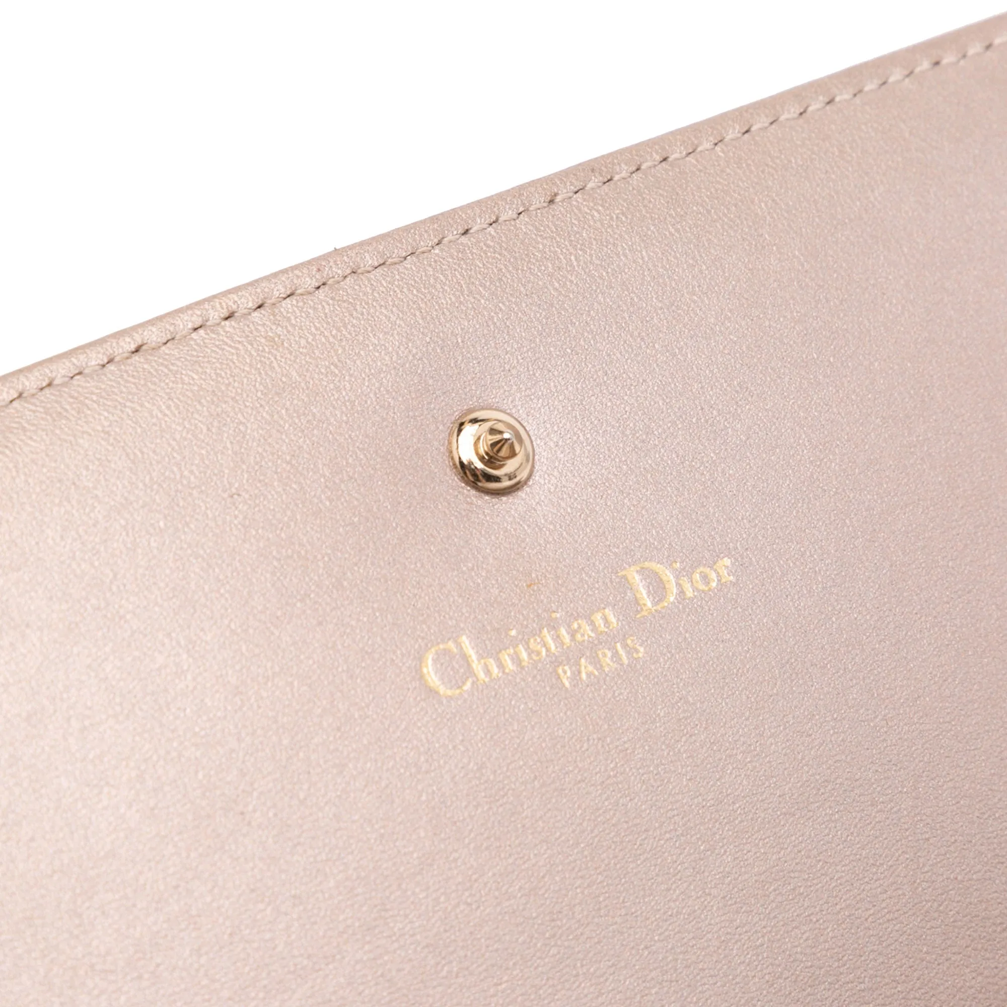 Metallic Grained Calfskin Diorama Wallet on Chain