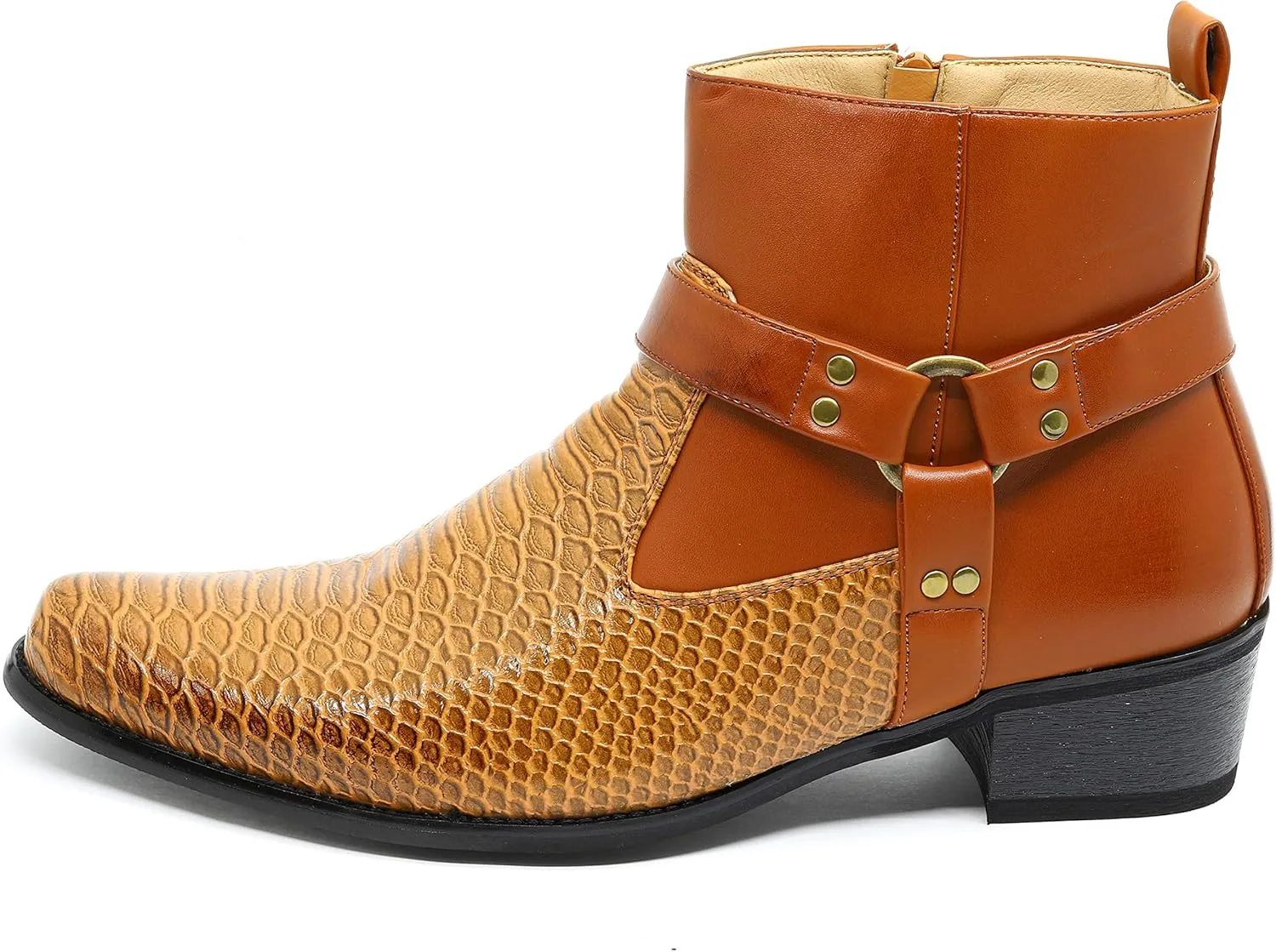Metrocharm Diego-04 Men's Belt Buckle Chain Strap Western Cowboy Boots
