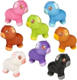 Micro Squish Highland Cows - Mini Slow Rise Stress Relief, Fidget Toy, Sensory Play, Party Favors, Reward Chest, Treasure Chest, Goodie Bags - 8 Piece