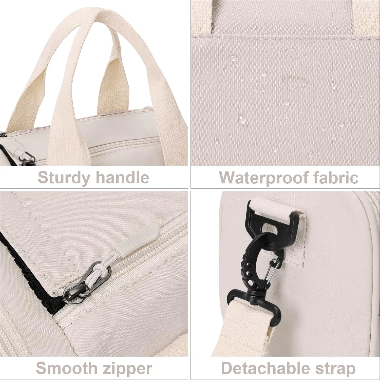 Mini Small Crossbody Bag Gym Bag for Women Men, Cute Small Duffle Bag Aesthetic Sports Handbag, Waterproof Gym Tote Bag Portable Fitness Shoulder Bag for Sports Travel (Beige-a)