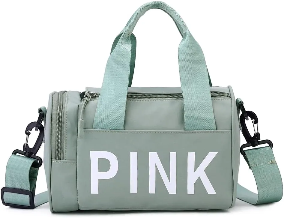 Mini Small Crossbody Bag Gym Bag for Women Men, Cute Small Duffle Bag Aesthetic Sports Handbag, Waterproof Gym Tote Bag Portable Fitness Shoulder Bag for Sports Travel (Green-a)