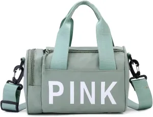 Mini Small Crossbody Bag Gym Bag for Women Men, Cute Small Duffle Bag Aesthetic Sports Handbag, Waterproof Gym Tote Bag Portable Fitness Shoulder Bag for Sports Travel (Green-a)