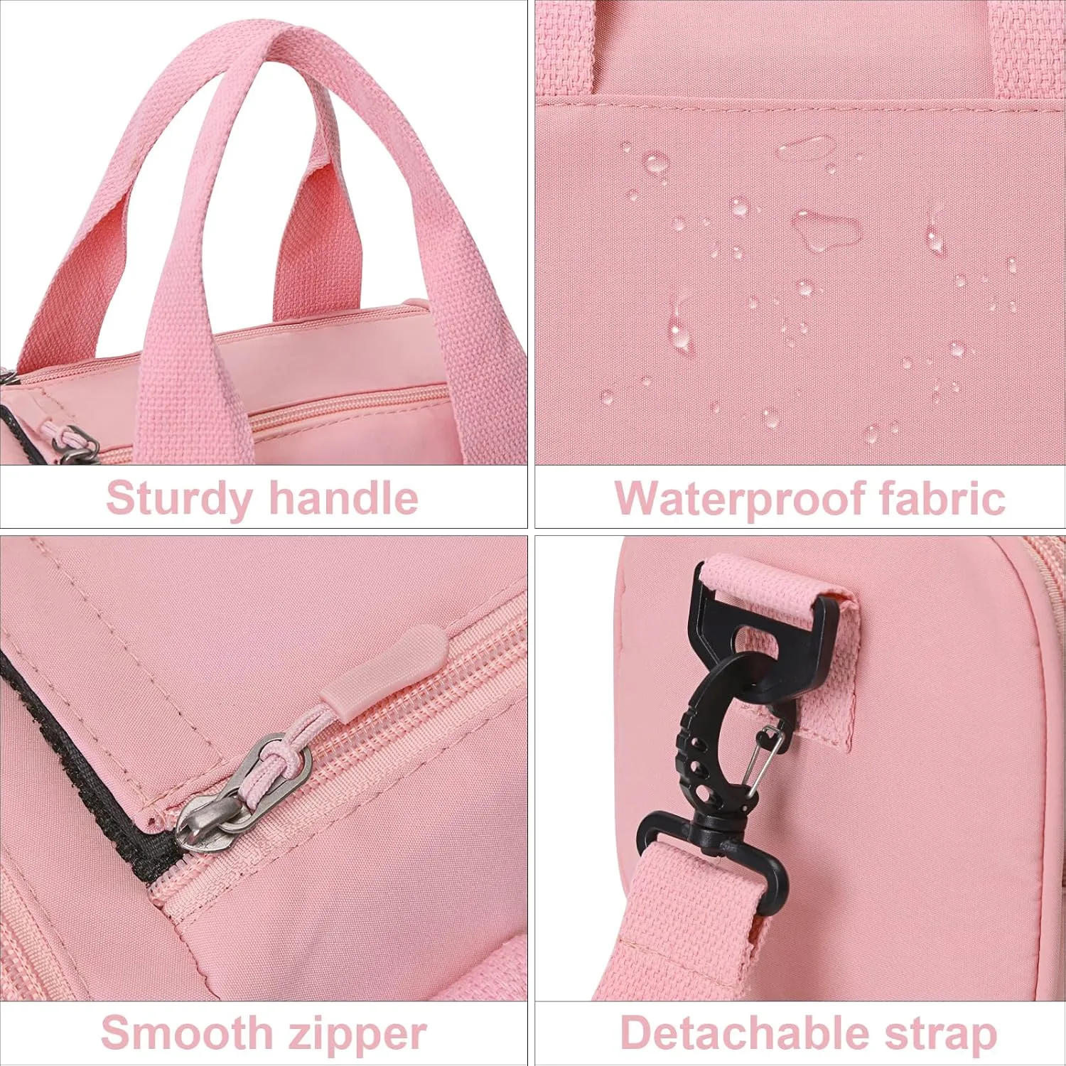 Mini Small Crossbody Bag Gym Bag for Women Men, Cute Small Duffle Bag Aesthetic Sports Handbag, Waterproof Gym Tote Bag Portable Fitness Shoulder Bag for Sports Travel (Pink-a)