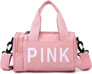 Mini Small Crossbody Bag Gym Bag for Women Men, Cute Small Duffle Bag Aesthetic Sports Handbag, Waterproof Gym Tote Bag Portable Fitness Shoulder Bag for Sports Travel (Pink-a)