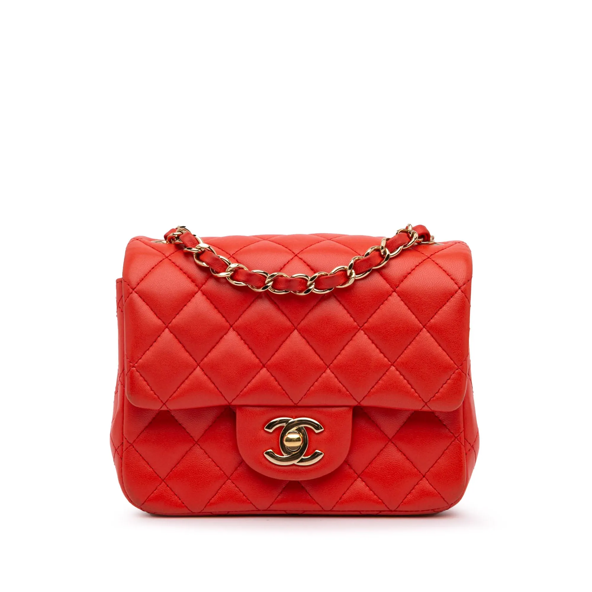 Mini Square Classic Lambskin Single Flap