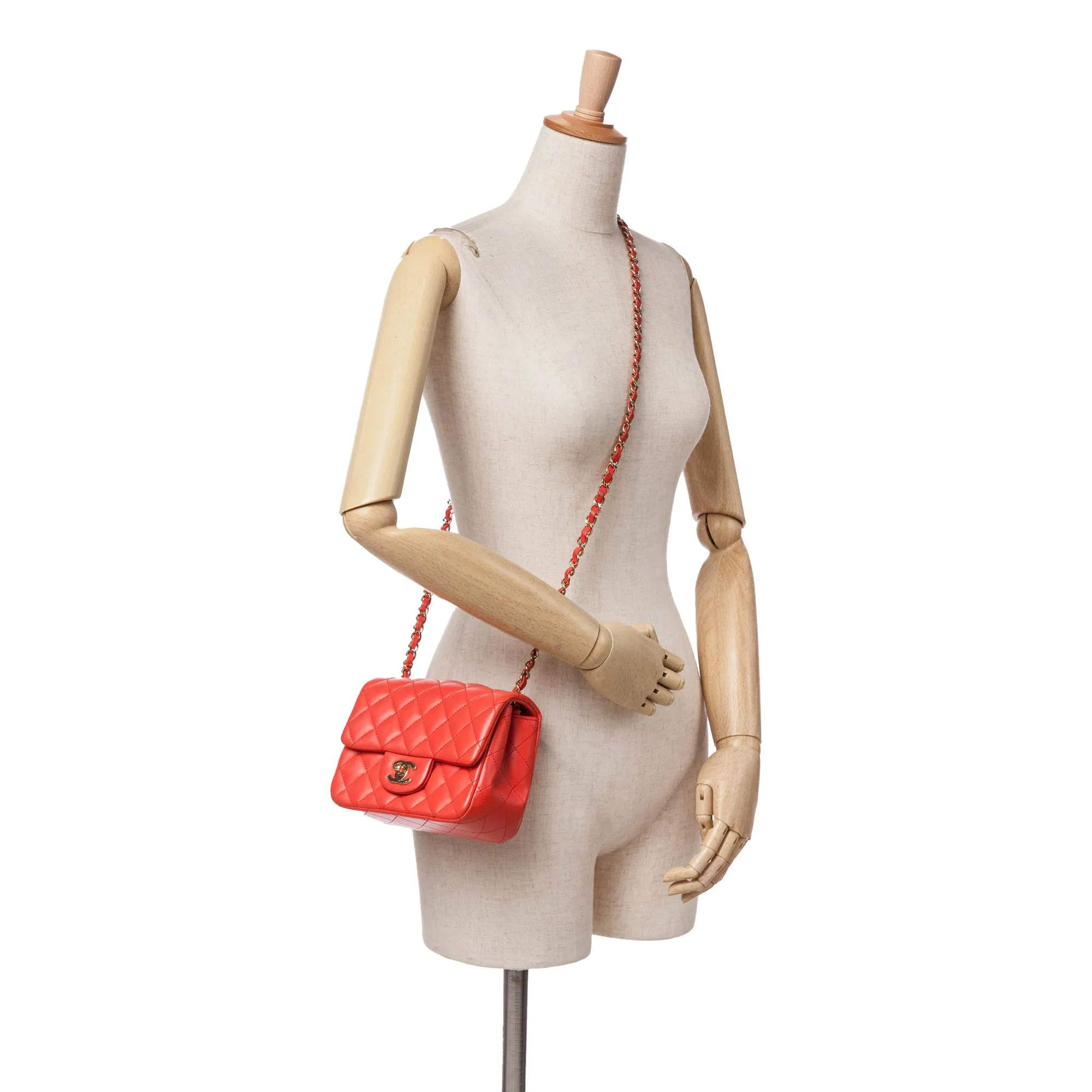 Mini Square Classic Lambskin Single Flap