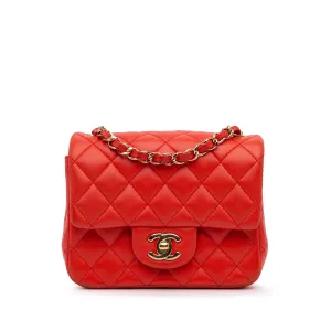 Mini Square Classic Lambskin Single Flap
