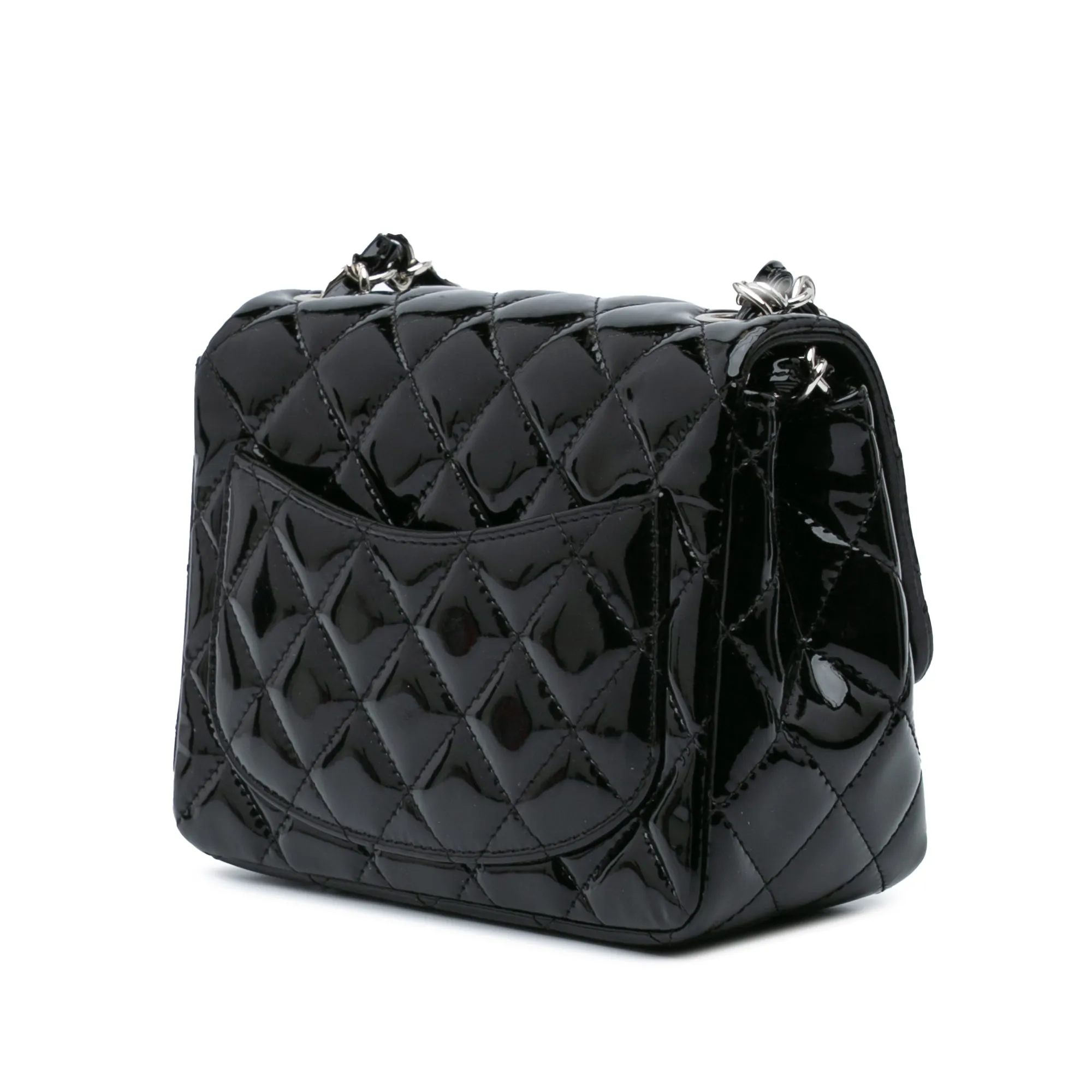 Mini Square Classic Patent Single Flap
