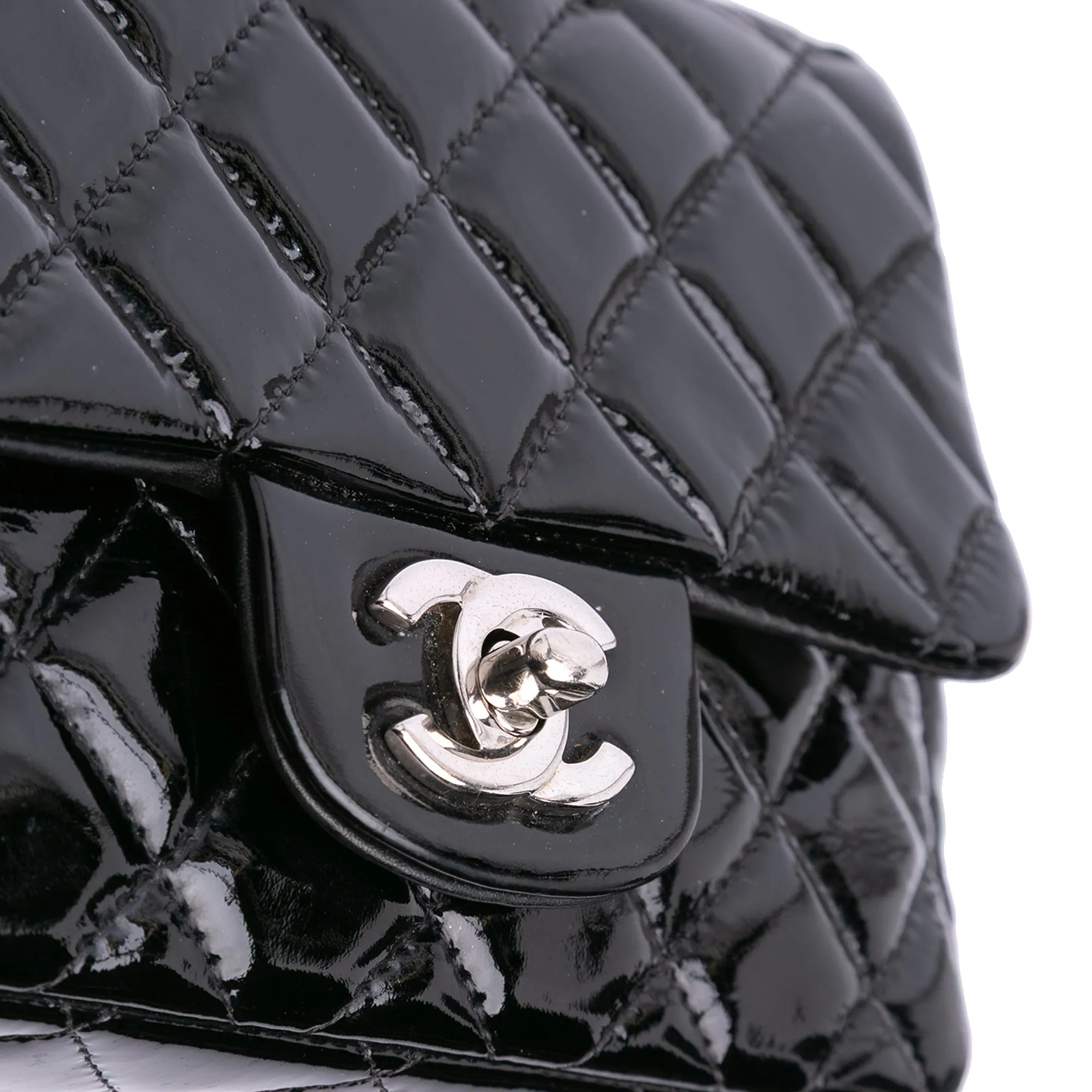 Mini Square Classic Patent Single Flap
