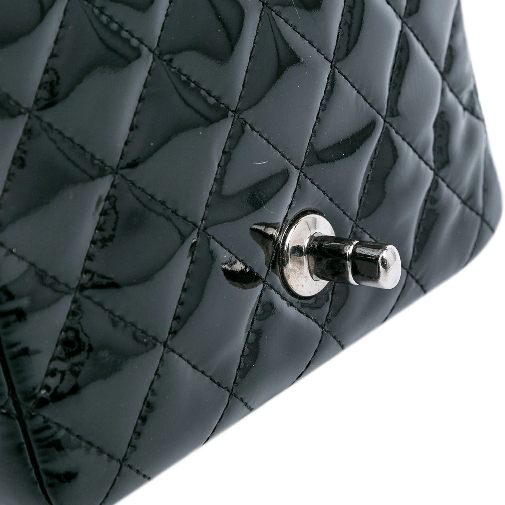 Mini Square Classic Patent Single Flap