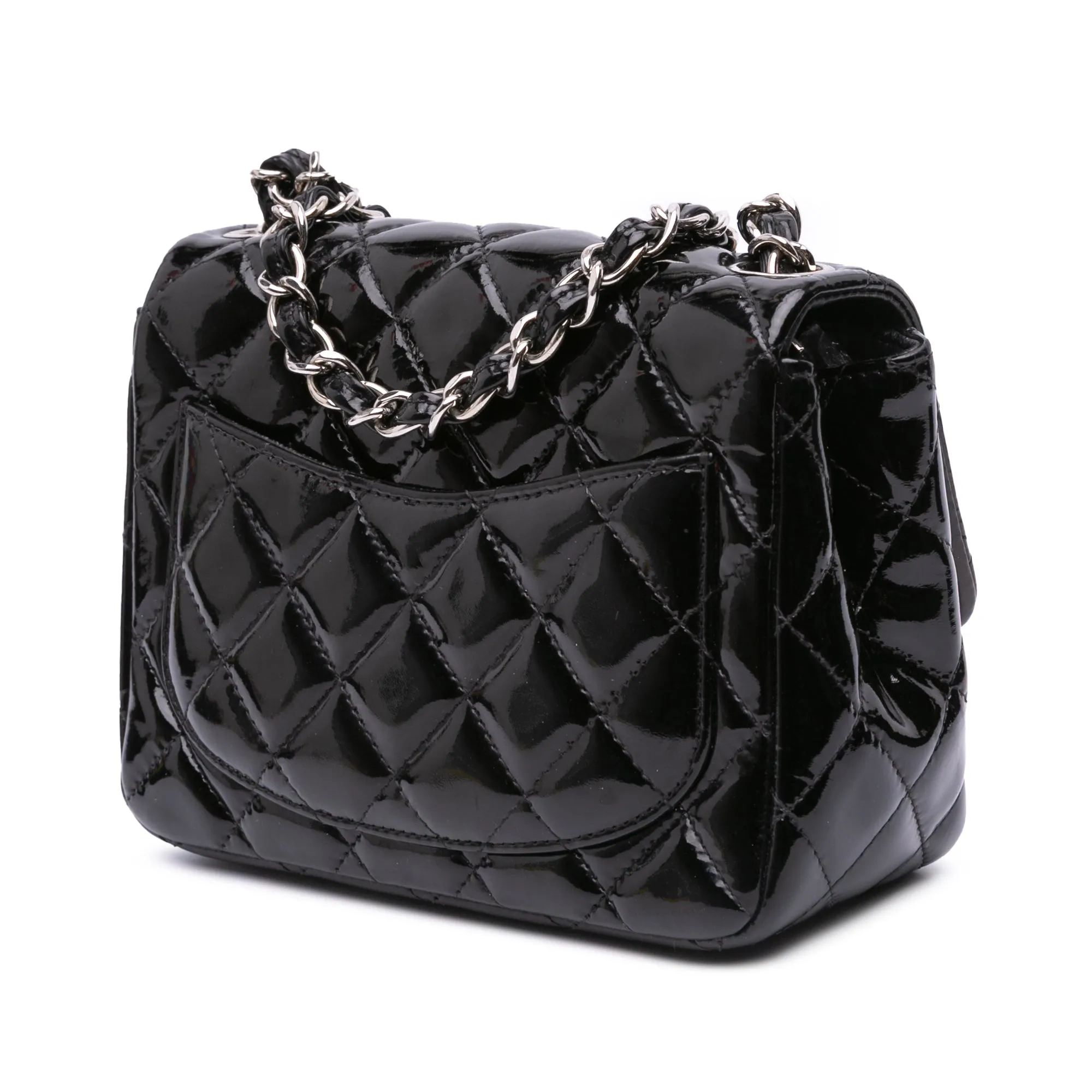 Mini Square Classic Patent Single Flap
