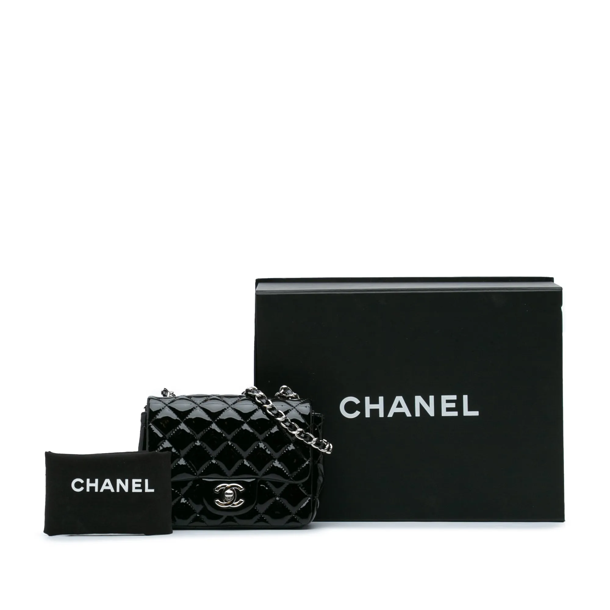 Mini Square Classic Patent Single Flap