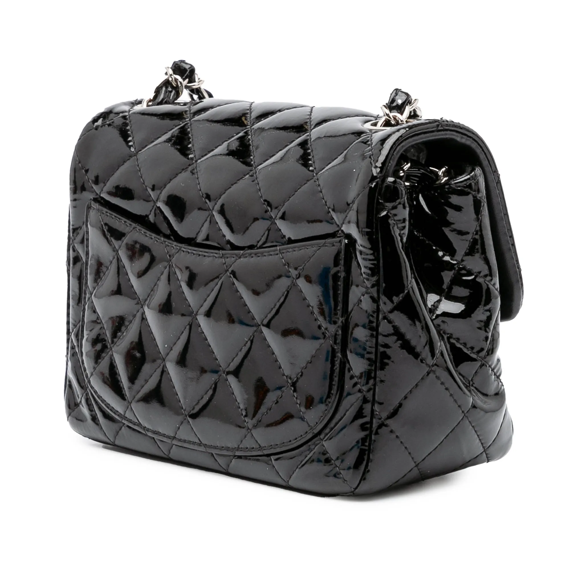 Mini Square Classic Patent Single Flap