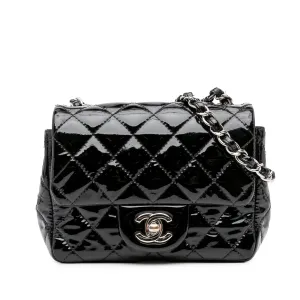 Mini Square Classic Patent Single Flap