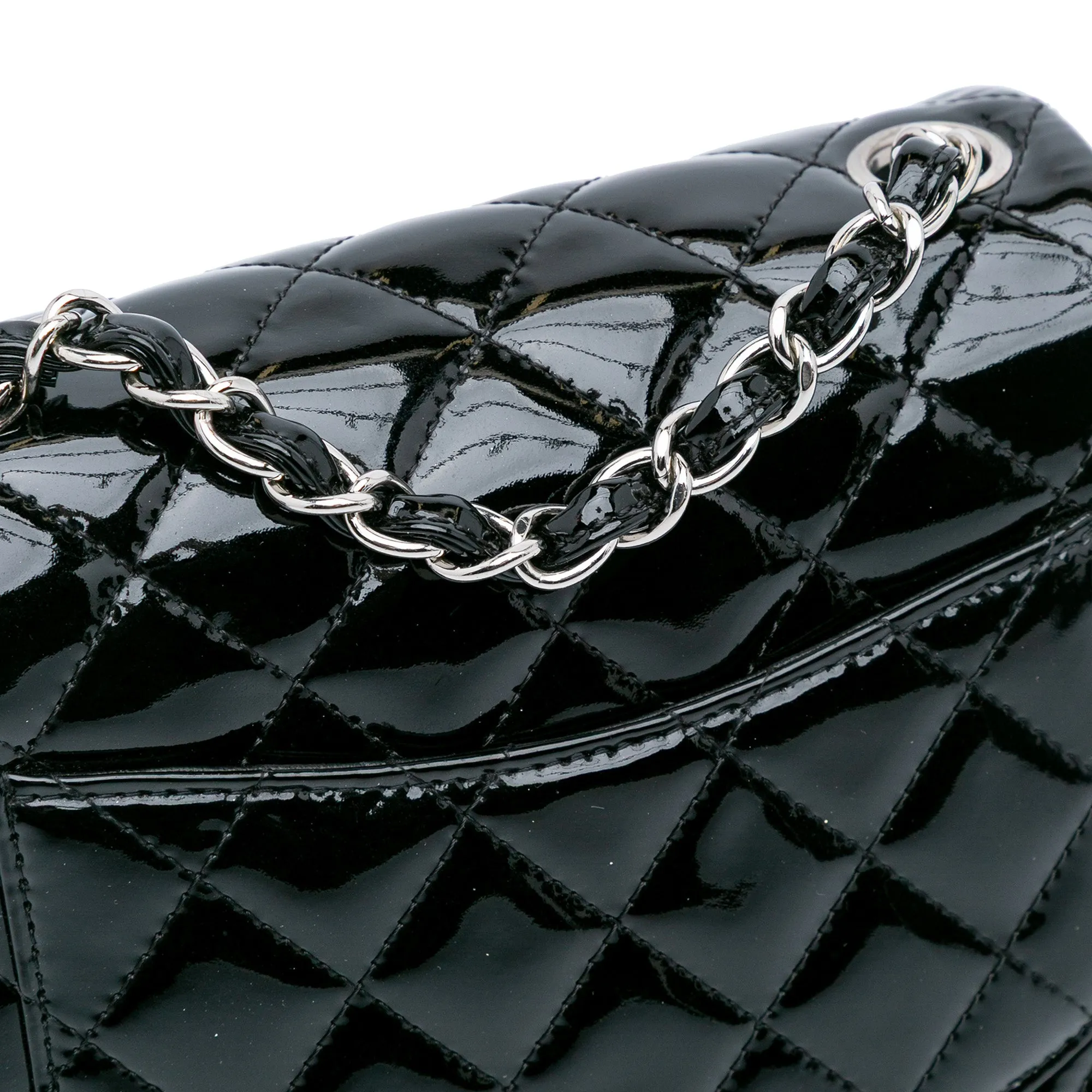Mini Square Classic Patent Single Flap