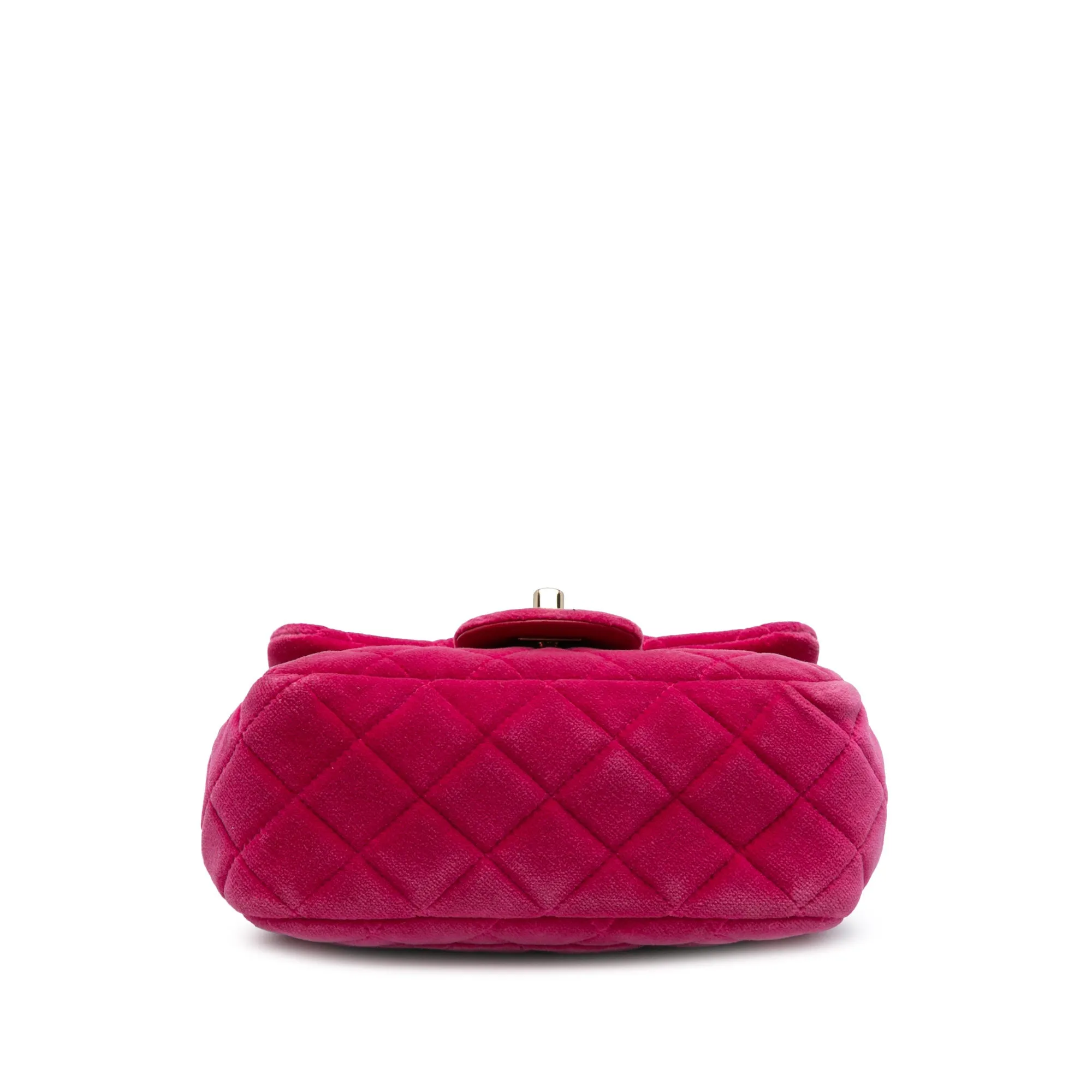 Mini Square Classic Velvet Pearl Crush Single Flap