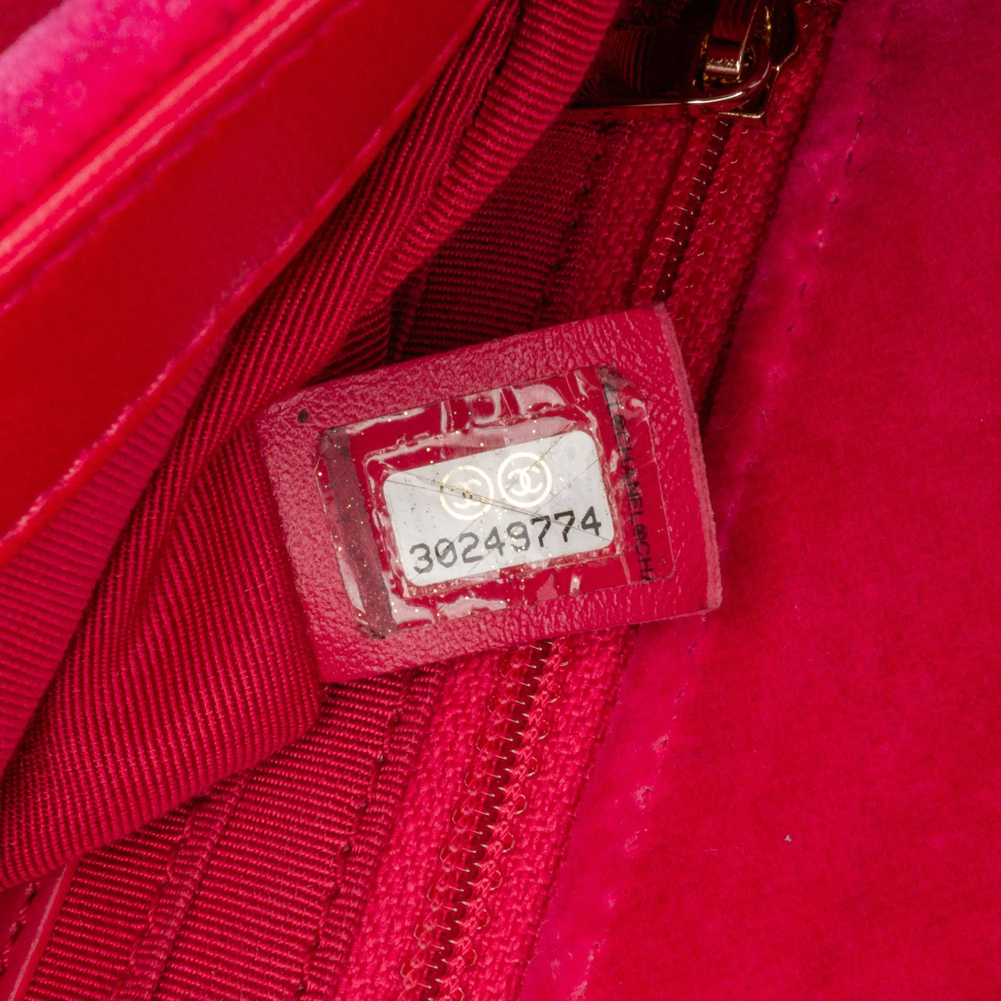Mini Square Classic Velvet Pearl Crush Single Flap