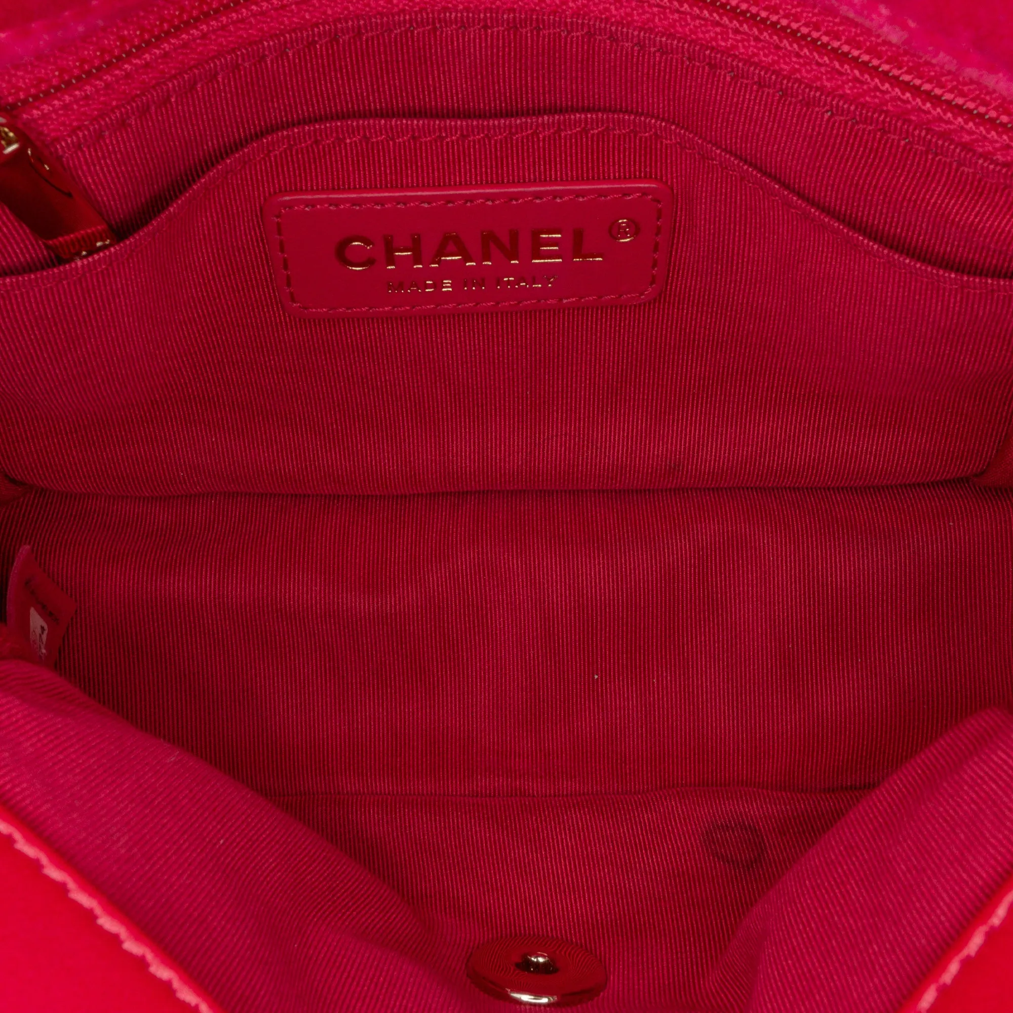 Mini Square Classic Velvet Pearl Crush Single Flap