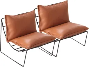 Miniature Dollhouse Chair 2Pcs Vintage Leather Sofa Chairs Alloy Mini Furniture for Tiny House DIY Decor Kids Collectors Decorators Living Room Accessories for Birthdays Christmas