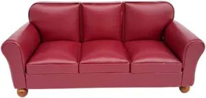 Miniature Three Seats Couch Armchair Dollhouses Furniture for 1/12 Scale Great for Decorating Toy Living Room and Bedroo