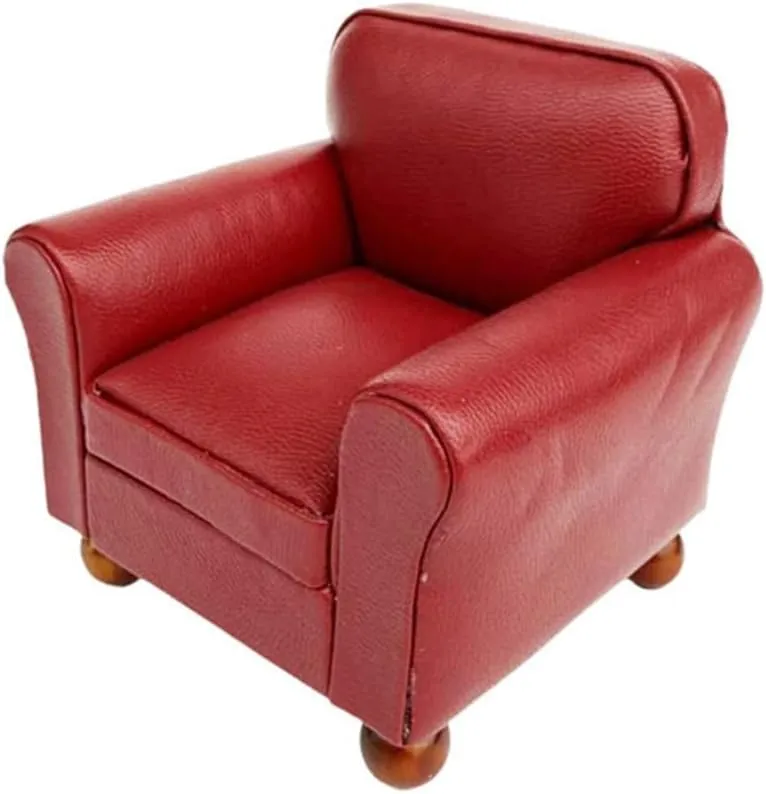 Miniature Three Seats Couch Armchair Dollhouses Furniture for 1/12 Scale Great for Decorating Toy Living Room and Bedroo