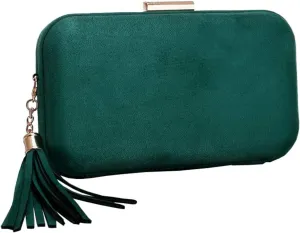 missfiona Womens Solid Color Velvet Evening Clutch Hardbox Formal Handbag Party Purse